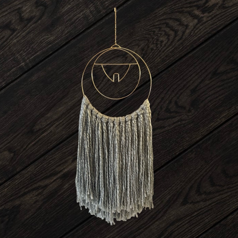 Boho Gold Metal Macrame/Yarn Wall Hanging 40" x 12"